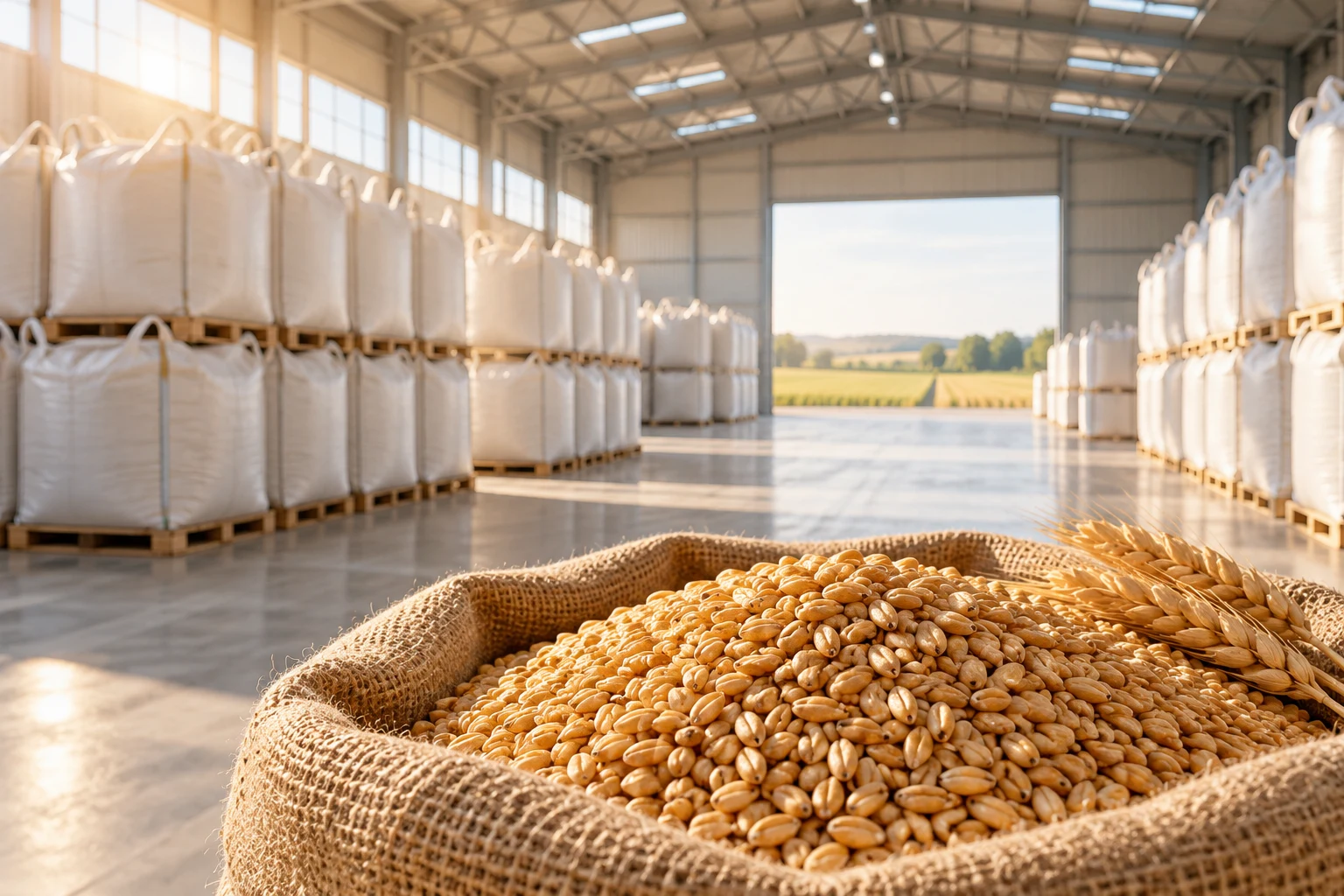 Connecting agriculture and opportunity. — illustrative Agro & Warehousing scene